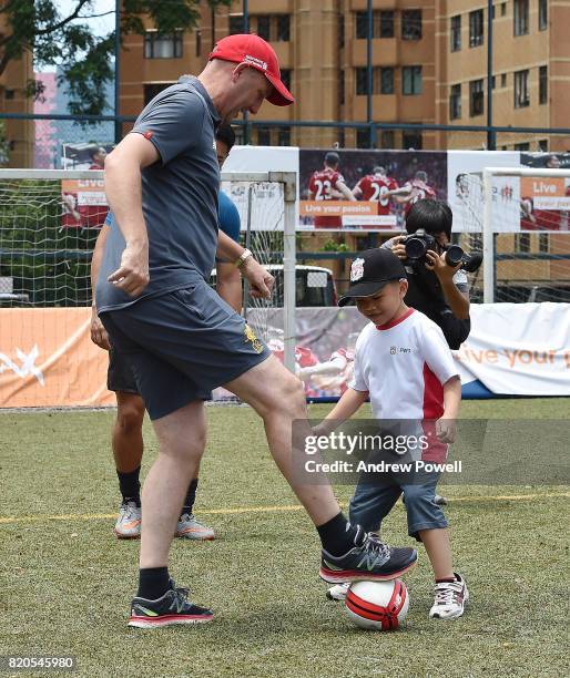 Gary McAllister legend of Liverpool taking part in a soccer school on July 22, 2017 in Hong Kong, Hong Kong.