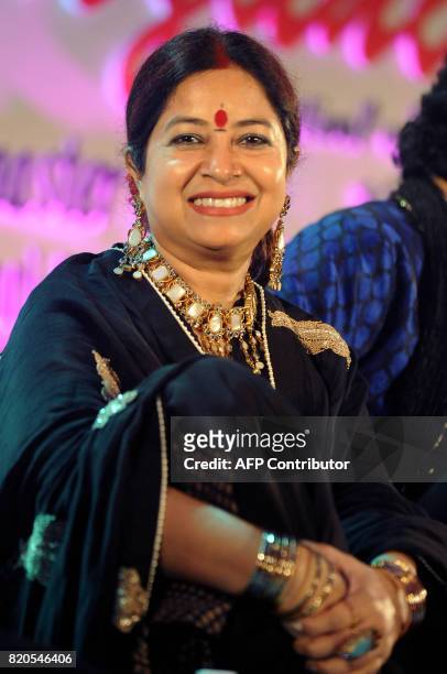 Indian Ghazal singer Rekha Bharadwaj attends the Ghazal music festival "Khazana", raising funds for cancer patients, in Mumbai on July 21, 2017. /...