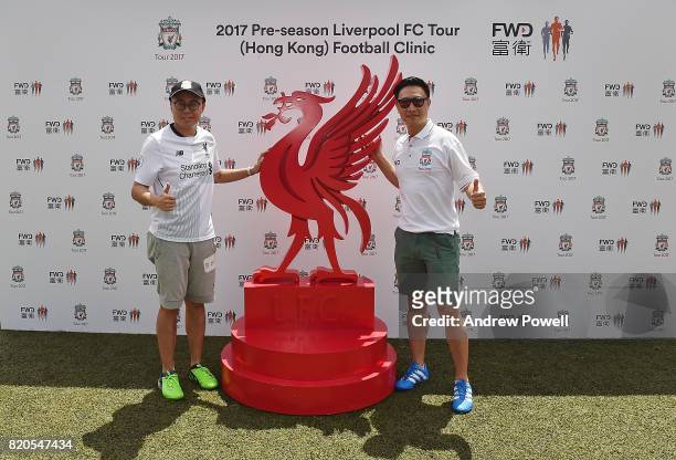 Fans of Liverpool during a soccer school on July 22, 2017 in Hong Kong, Hong Kong.