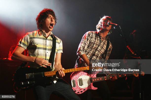 Danny Jones and Dougie Poynter of McFly perform on stage at The iTunes Live Festival 08 at Koko on July 24, 2008 in Camden, London.