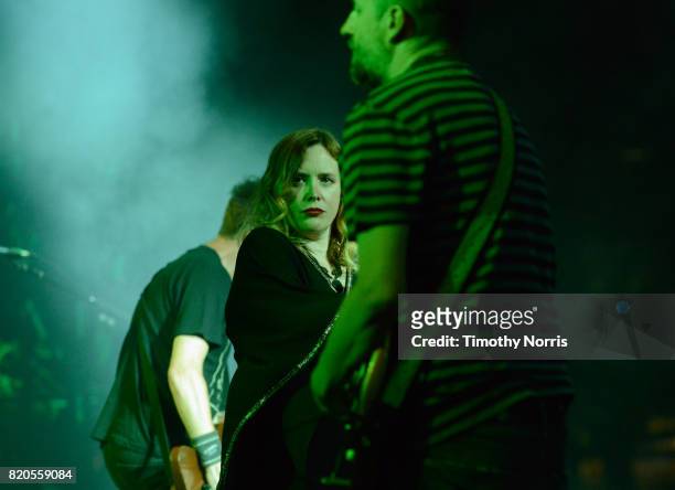 Rachel Goswell of Slowdive performs onstage during day 1 of FYF Fest 2017 on July 21, 2017 at Exposition Park in Los Angeles, California.
