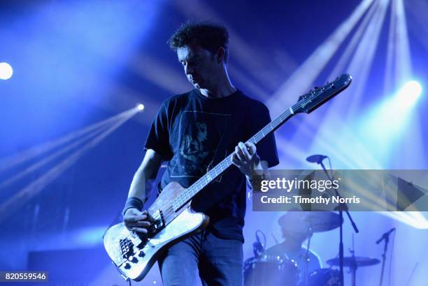 Nick Chaplin of Slowdive performs onstage during day 1 of FYF Fest 2017 on July 21, 2017 at Exposition Park in Los Angeles, California.