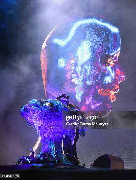 Flying Lotus performs onstage during day 1 of FYF Fest 2017 on July 21, 2017 at Exposition Park in Los Angeles, California.