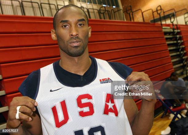 Kobe Bryant of the USA Basketball Men's Senior National Team poses after a practice at Valley High School June 24, 2008 in Las Vegas, Nevada.