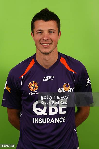 Nikita Rukavytsya poses during the official Perth Glory 2008/2009 Hyundai A-League portrait session at Members Equity Stadium on July 8, 2008 in...