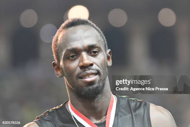 Usain Bolt of jamaica during the IAAF Diamond League Meeting Herculis on July 21, 2017 in Monaco, Monaco.