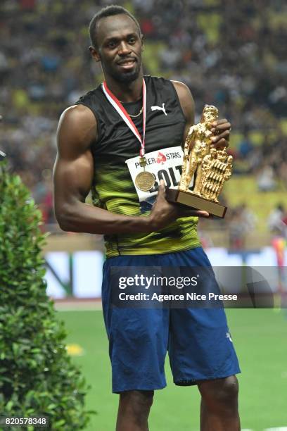 Usain Bolt of jamaica during the IAAF Diamond League Meeting Herculis on July 21, 2017 in Monaco, Monaco.