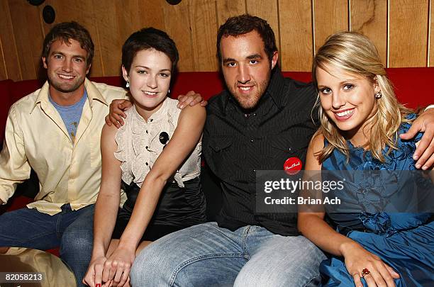 Mitch Reinholt, Hannah Bailey, Colin Clemens, Megan Krizmanich attend the after party for "American Teen" at Pop Burger on July 24, 2008 in New York...