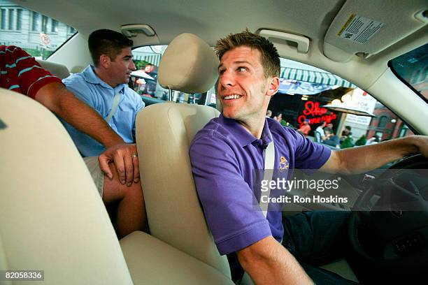 Driver Jamie McMurray drives fans home as the designated driver during the Crown Royal "Safe Rides Home" event July 24, 2008 in Indianapolis, Indiana.