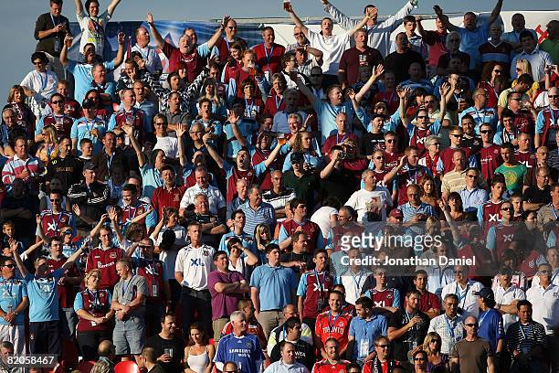 General view of West Ham United fans during the 2008 Pepsi MLS All Star Game between the MLS All Stars and West Ham United at BMO Field on July 24,...