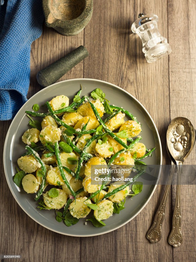 Aardappel en groene bonen salade