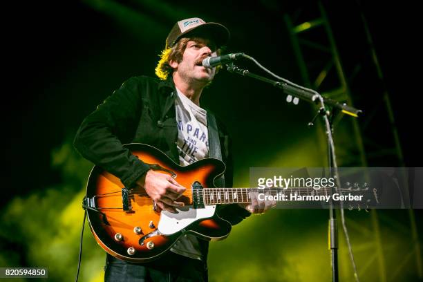 Neil Halstead of the band Slowdive performs at FYF Festival on July 21, 2017 in Los Angeles, California.