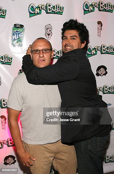 Writer Glasgow Phillips and actor Adam De La Pena attend the Sierra Mist celebration of the launch of On The Bubble held at The Stingaree Hotel on...