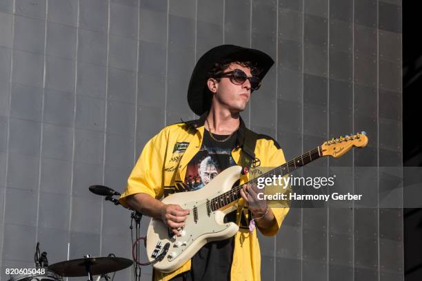 Dustin Payseur of the band Beach Fossils performs at FYF Festival on July 21, 2017 in Los Angeles, California.