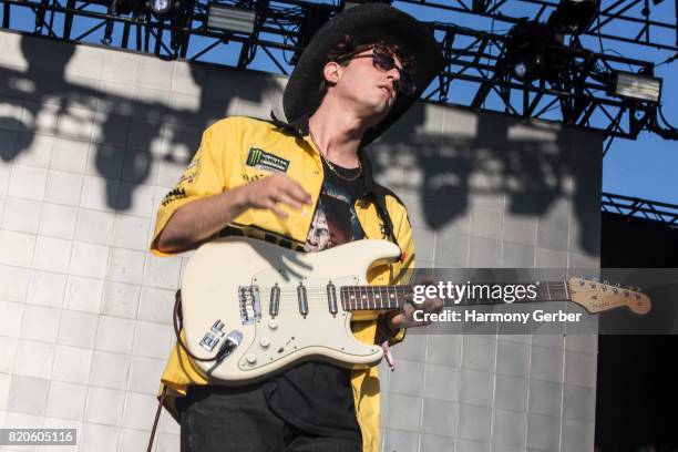 Dustin Payseur of the band Beach Fossils performs at FYF Festival on July 21, 2017 in Los Angeles, California.