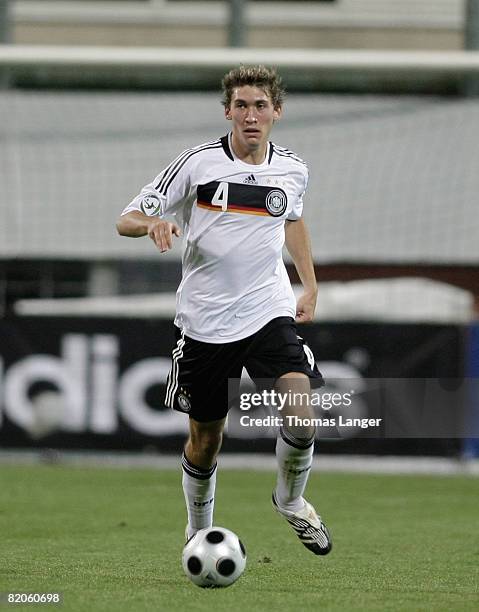 Stefan Reinartz of Germany runs with the ball during the U19 European Championship semifinal match between Germany and Czech Republic on July 23,...