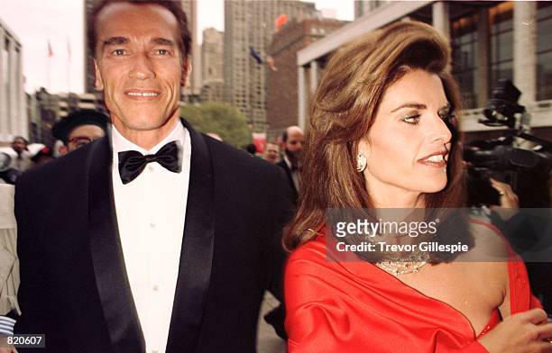 Actor Arnold Schwarzenegger and his wife Maria Shriver arrive for the opening of the American Ballet Theatre at Lincoln Center in New York City in...