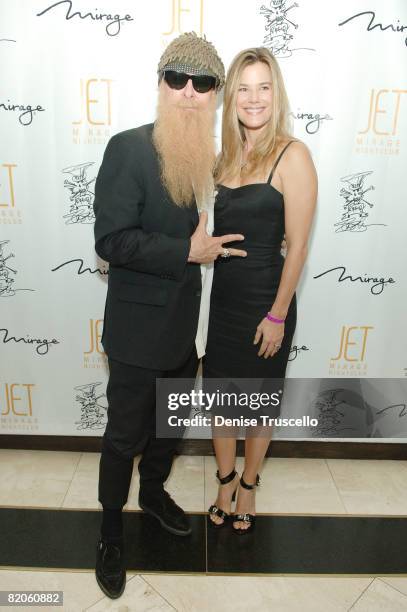 Musician Billy Gibbons and his wife Gilligan Gibbons arrive at Slash's birthday party at JET Nightclub at the Mirage Hotel and Casino on July 24,...