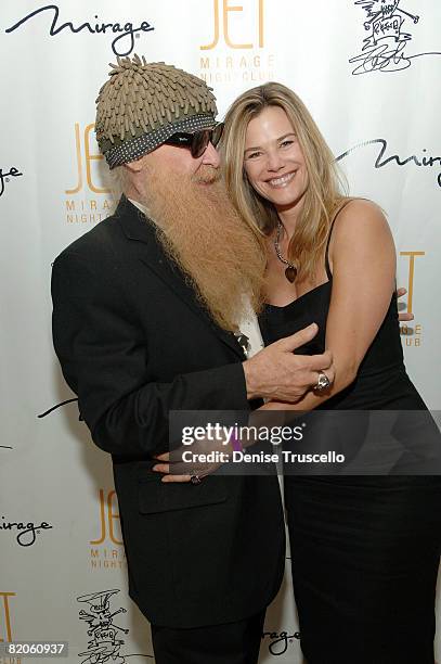 Musician Billy Gibbons and his wife Gilligan Gibbons arrive at Slash's birthday party at JET Nightclub at the Mirage Hotel and Casino on July 24,...