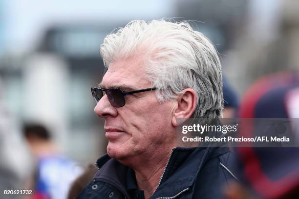 Gary Ayres coach of Port Melbourne speaks during the round 14 VFL match between Port Melbourne and Williamstown at North Port Oval on July 22, 2017...