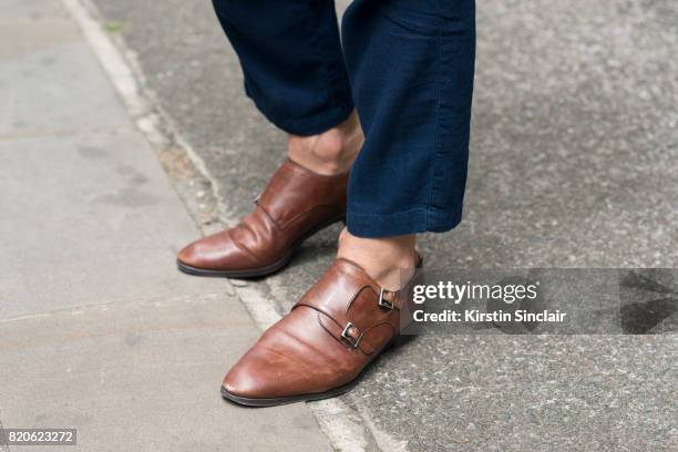 Model David Gandy wears Oliver Spencer trousers and David Preston shoes on day 3 of London Collections: Men on June 12, 2017 in Paris, France.