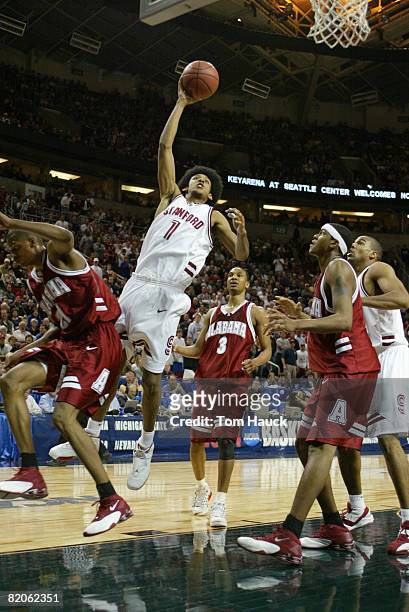 Josh Childress of Stanford. Alabama defeats Stanford 70-67 during the second round of the 2004 Men's NCAA Basketball Tournament at Key Arena in...