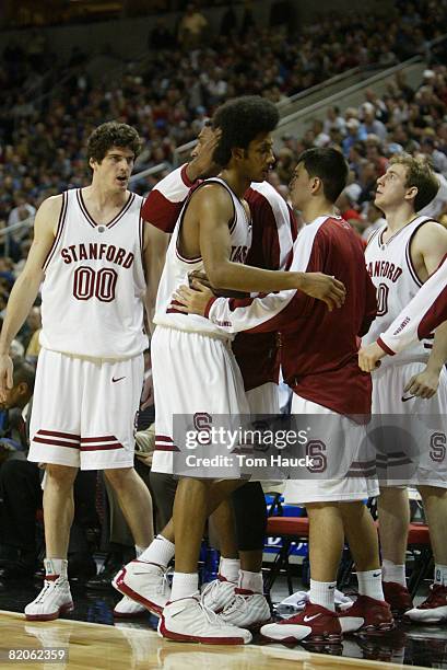 Josh Childress of Stanford fouls out of the game.Alabama defeats Stanford 70-67 during the second round of the 2004 Men's NCAA Basketball Tournament...