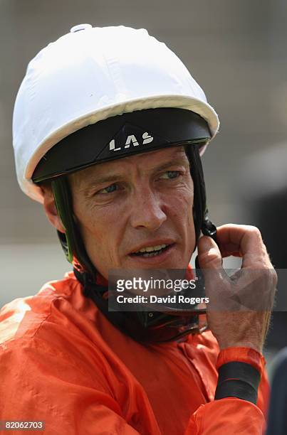 Jockey Richard Hughes pictured at the Second July meeting at Ascot on July 25, 2008 in Ascot, England.