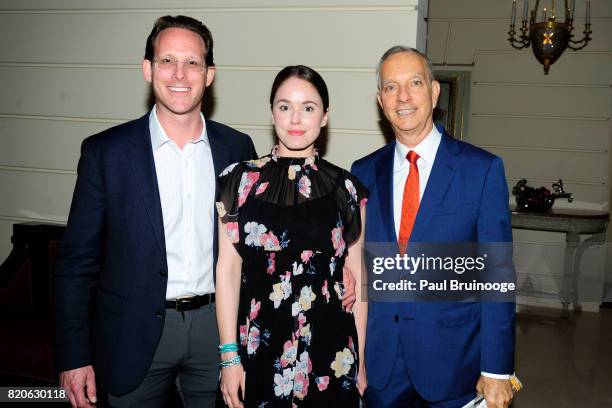 Jeff Hirsch, Danielle Hirsch and George Vanderploeg attend Youth America Grand Prix Jewels 50th Anniversary Celebration at Home of Susan Gutfreund on...