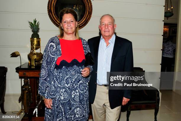 Denise Saul and Andrew Saul attend Youth America Grand Prix Jewels 50th Anniversary Celebration at Home of Susan Gutfreund on July 21, 2017 in New...