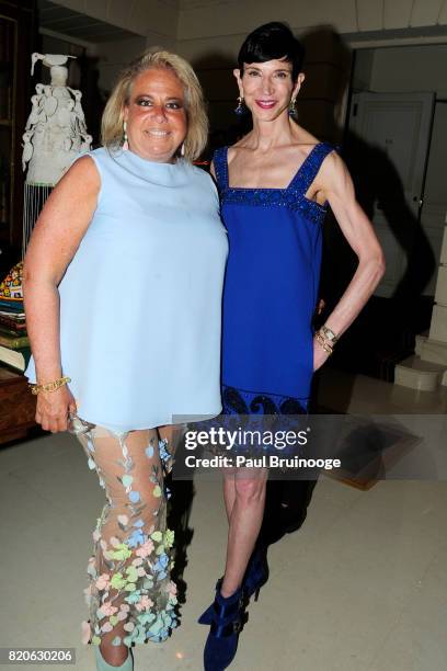 Joanna Fisher and Amy Fine Collins attend Youth America Grand Prix Jewels 50th Anniversary Celebration at Home of Susan Gutfreund on July 21, 2017 in...