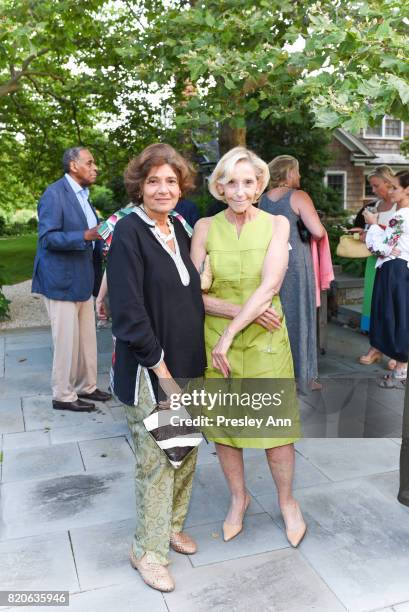 Michele Ateyeh and Helen Marx attend Hamptons Event to Celebrate FIT at The Hornig Residence on July 21, 2017 in Water Mill, New York.