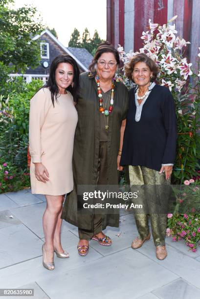 Jennifer LoTurco, Fern Mallis and Michele Ateyeh attend Hamptons Event to Celebrate FIT at The Hornig Residence on July 21, 2017 in Water Mill, New...