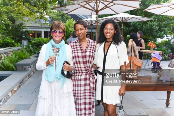 Beverly Camhe, Judy Bryd and Christina Lewis Halpern attend Hamptons Event to Celebrate FIT at The Hornig Residence on July 21, 2017 in Water Mill,...