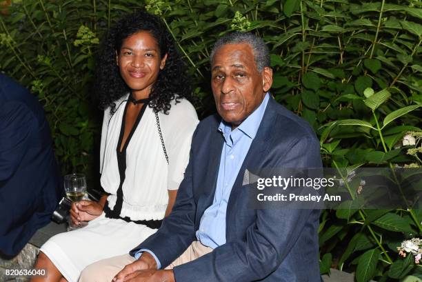 Christina Lewis Halpern and Carl McCall attend Hamptons Event to Celebrate FIT at The Hornig Residence on July 21, 2017 in Water Mill, New York.