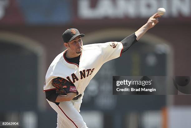 San Francisco Giants Jonathan Sanchez in action, pitching vs Milwaukee Brewers. San Francisco, CA 7/19/2008 CREDIT: Brad Mangin