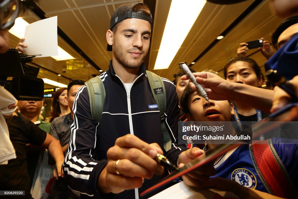 Alvaro Morata ICC Singapore Arrival