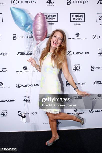 Mara Bergmann attends the Breuninger after party during Platform Fashion July 2017 at Areal Boehler on July 21, 2017 in Duesseldorf, Germany.