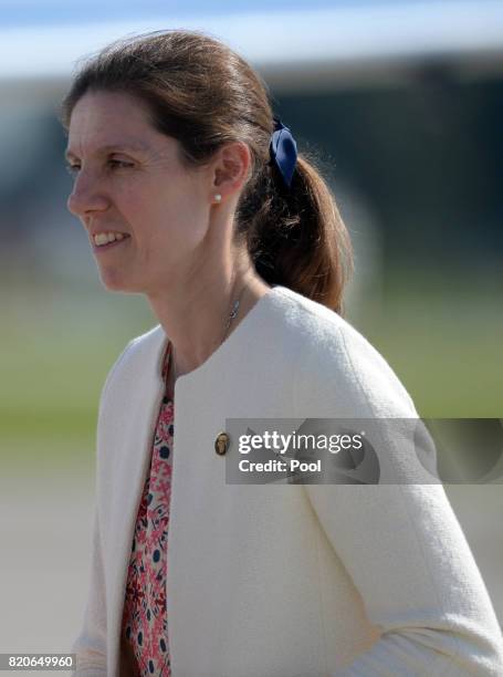 Nanny Maria Borrallo depart from Hamburg airport on the last day of their official visit to Poland and Germany on July 21, 2017 in Hamburg, Germany.