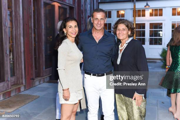 Mona Aboelnaga, Sabi Kanaan and Michele Ateyeh attend Hamptons Event to Celebrate FIT at The Hornig Residence on July 21, 2017 in Water Mill, New...