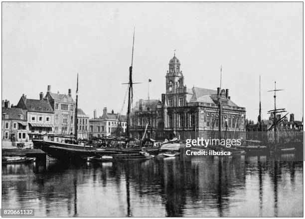 antique photograph of seaside towns of great britain and ireland: great yarmouth - isle of wight village stock illustrations