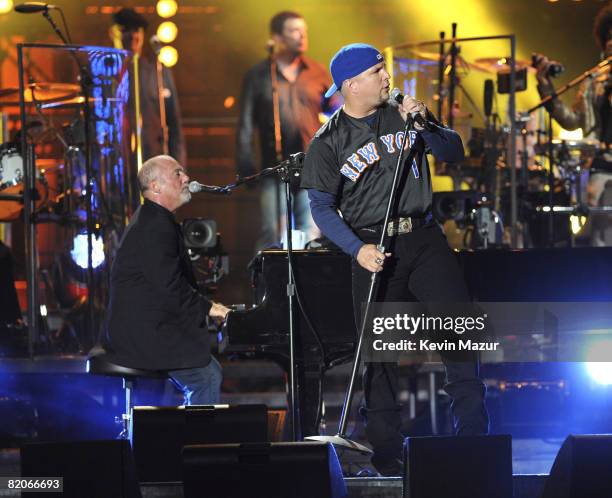 Exclusive* Billy Joel and Garth Brooks performs during the "Last Play at Shea" at Shea Stadium on July 16, 2008 in Queens, NY.