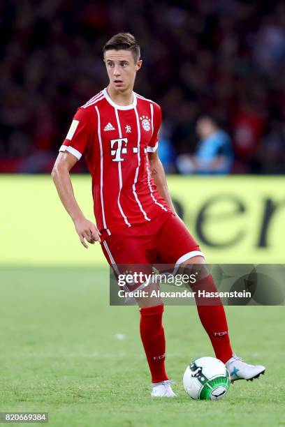 Marco Friedl of Muenchen runs with the ball during the International Champions Cup Shenzen 2017 match between Bayern Muenchen and AC Milan at on July...