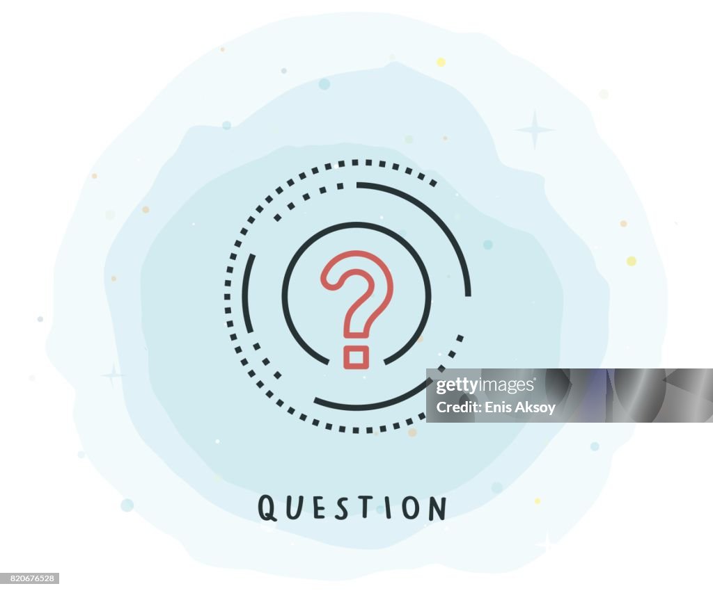 Icône de la question avec le Patch aquarelle