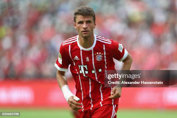 Thomas Mueller of Muenchen looks on during the International Champions Cup Shenzen 2017 match between Bayern Muenchen and AC Milan at on July 22,...