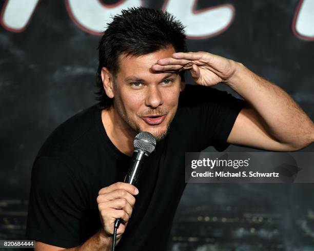 Comedian Theo Von performs during his appearance at The Ice House Comedy Club on July 21, 2017 in Pasadena, California.