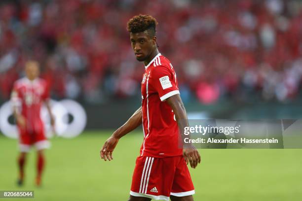 Kingsley Coman of Muenchen looks on during the International Champions Cup Shenzen 2017 match between Bayern Muenchen and AC Milan at on July 22,...