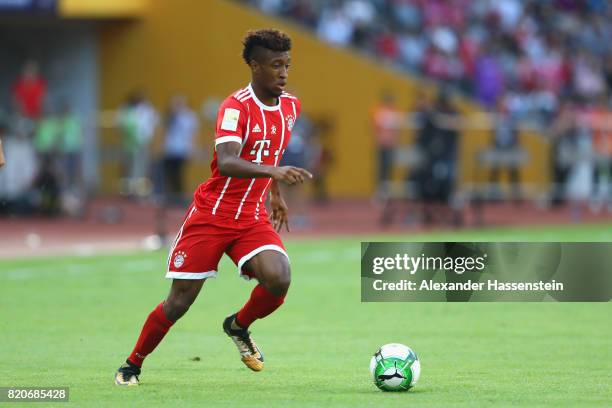 Kingsley Coman of Muenchen runs with the ball during the International Champions Cup Shenzen 2017 match between Bayern Muenchen and AC Milan at on...