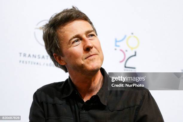 American actor Edward Norton during Q&amp;A master class at the 7th Transatlantyk Film Festival in Lodz, Poland on 21 July , 2017.