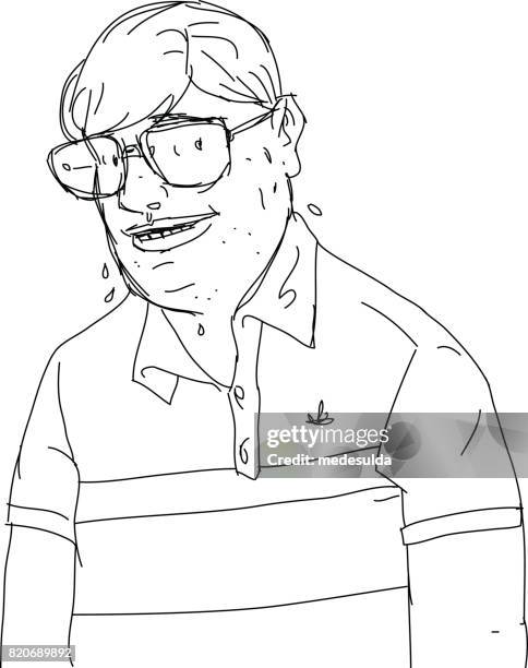 sketch man - psycho graphics stock illustrations